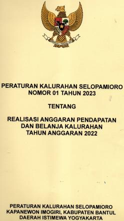 Peraturan Kalurahan Selopamioro No 01 Tahun 2023 Tentang Realisasi APBKal