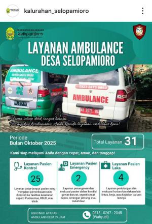 Laporan Layanan Ambulan Desa Bulan Oktober 2025